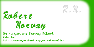 robert morvay business card